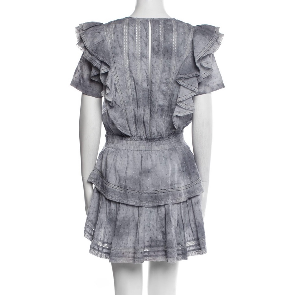 LoveShackFancy Gray Ruffled Mini Dress - Picture 4 of 7